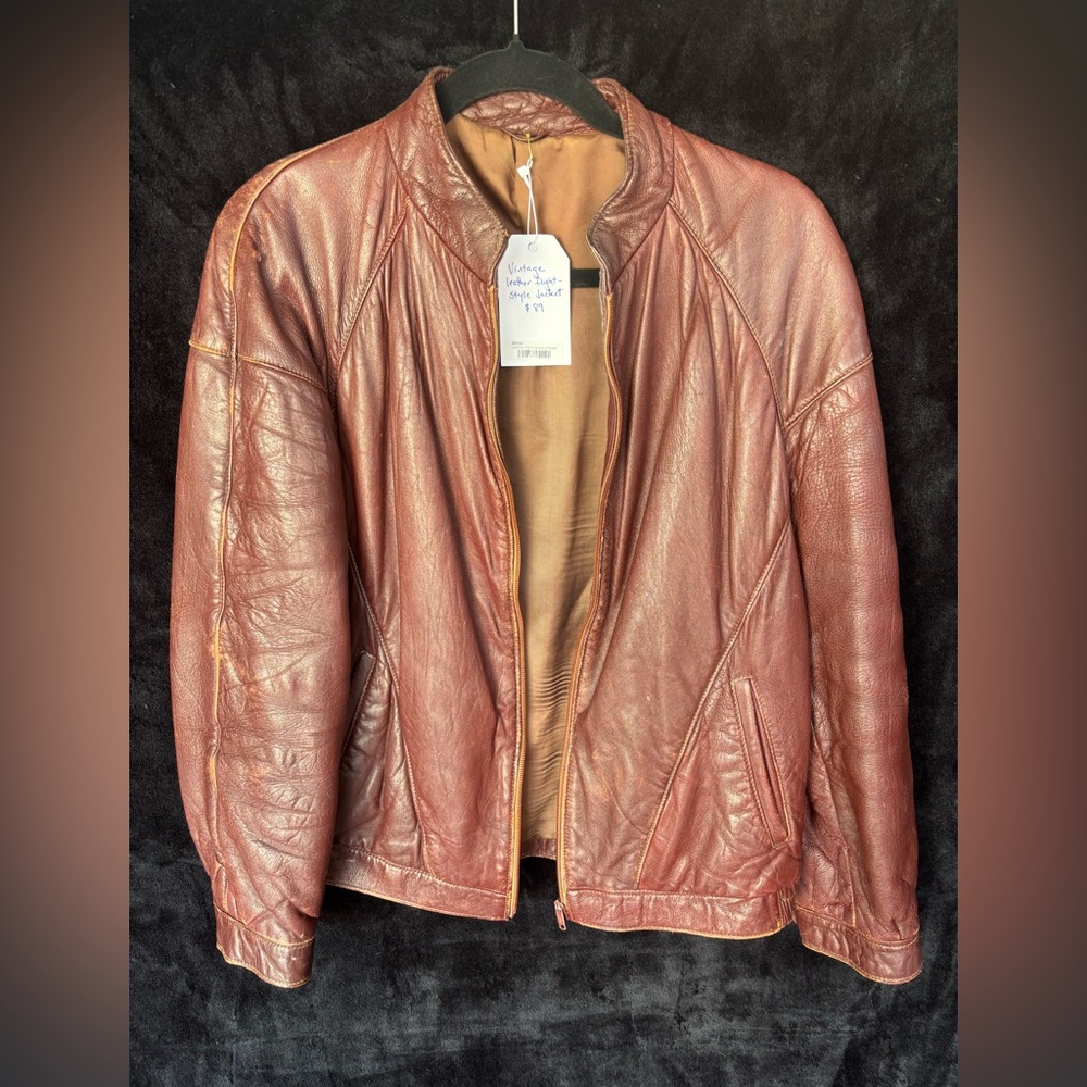 Vintage Leather Flight Jacket | Men’s Size 40 (Medium) | Brown Bomber Style